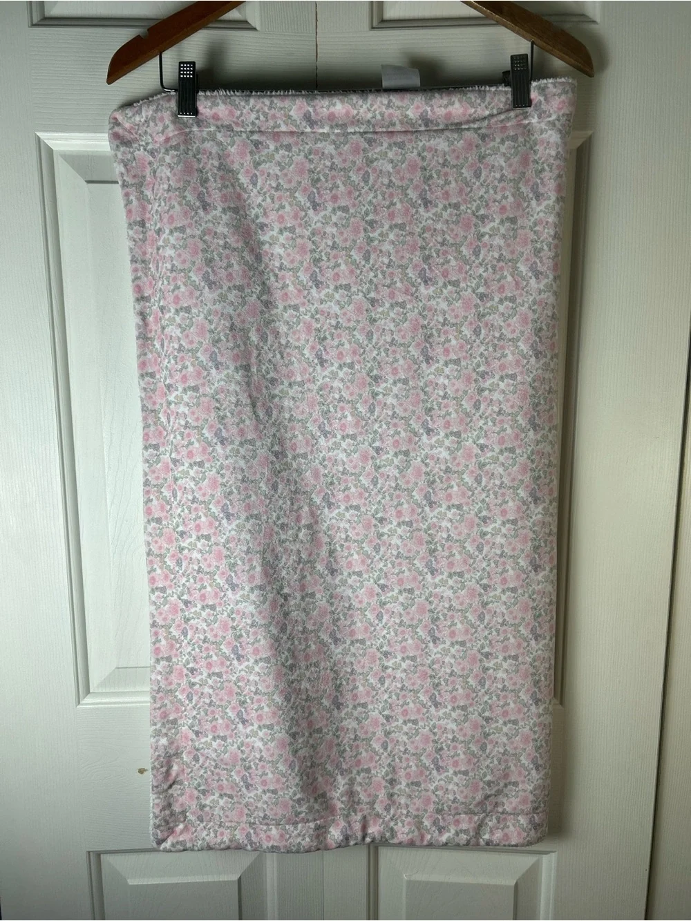 Ava Olivia Pink Floral Baby Blanket White Sherpa Green Leaves Flowers Lovey